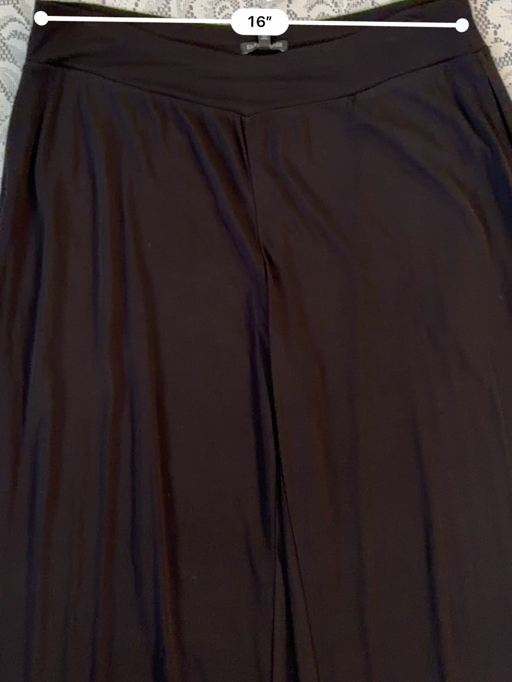 Eileen Fisher 100% Silk Classic Black Stretch Jersey Wide Leg / Palazzo Pants - Picture 7 of 12